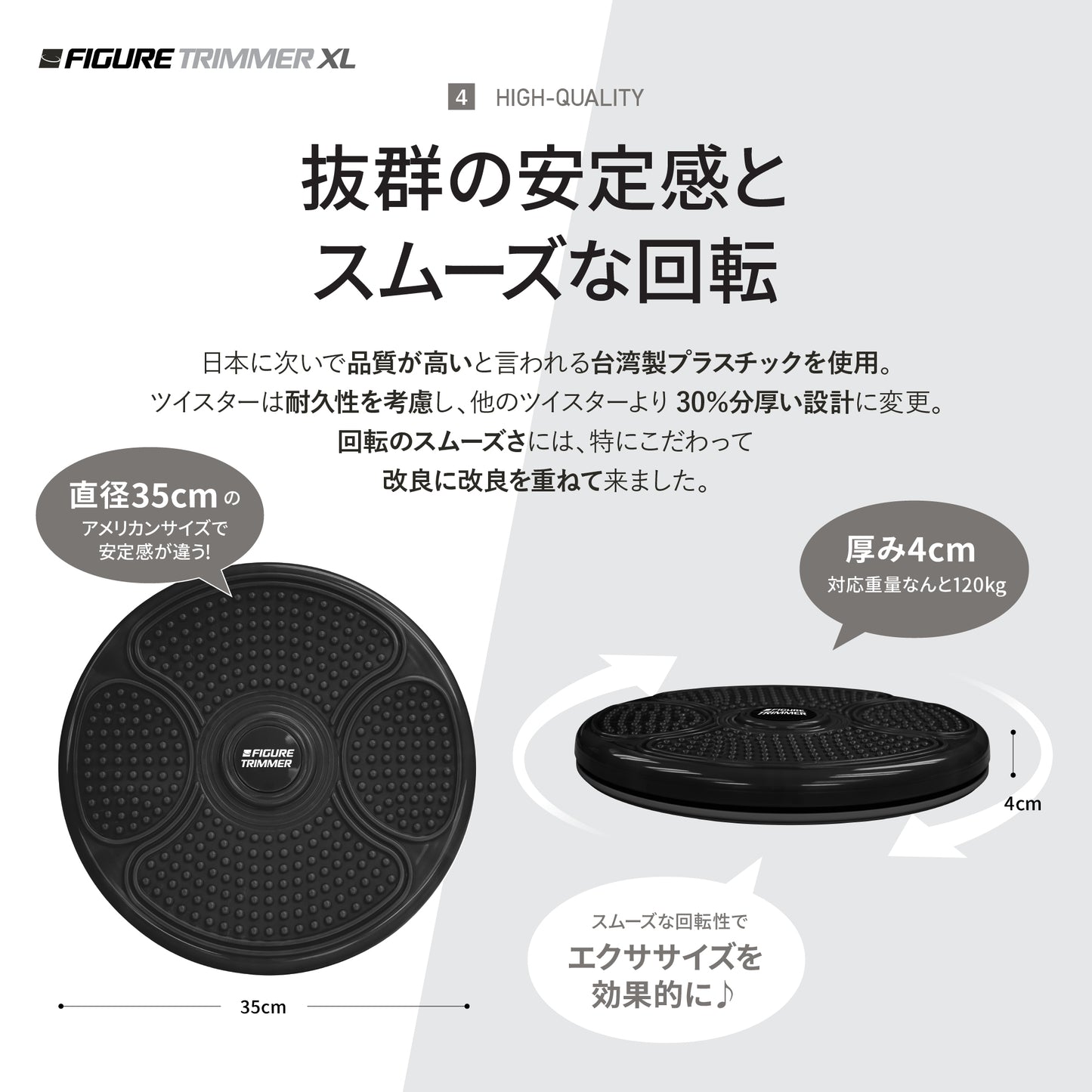 ツイストボード コアツイスト ダイエット器具 フィギュアトリマー XLサイズ 直径35cm